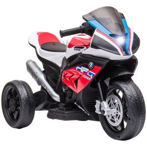 Homcom Moto per Bambini 18-60 Mesi Modello BMW HP4 con Fari, Musica e Pedali, in PP e Metallo, 82.5x42x54 cm, Rosso