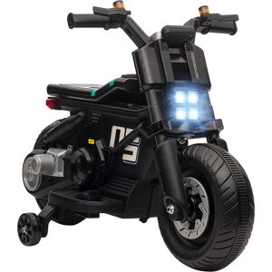 Homcom Moto Elettrica per Bambini 3-5 Anni in PP e Metallo con Rotelle, Clacson e Musica, 86x44x58 cm, Nera