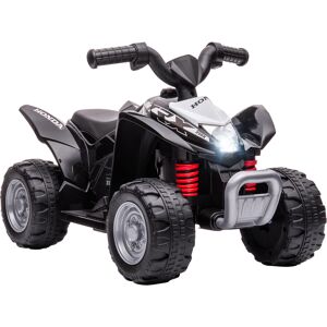 Aiyaplay Quad Elettrico per Bambini 18-36 Mesi con Luci LED, Clacson e Pedali, 65.5x38.5x43.5 cm, Nero