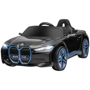 Homcom Macchina Elettrica per Bambini 3-8 Anni con Licenza BMW con Telecomando, Clacson e Fari, 115x67x45 cm, Nera