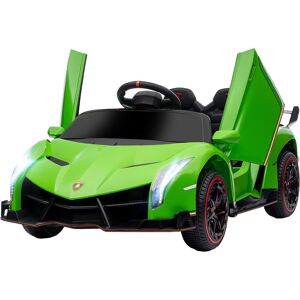 Homcom Macchina Elettrica per Bambini Lamborghini Veneno 12V con Telecomando, Età 3-6 Anni, Verde