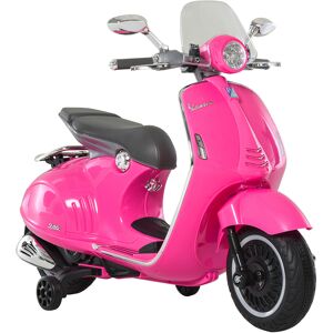 Homcom Moto Elettrica per Bambini con Licenza Ufficiale Vespa, 2 Rotelle, Luci e Suoni, 108x49x75 cm, Rosa