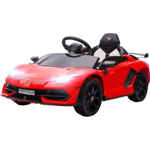 Homcom Macchina Elettrica per Bambini a 12V Licenza Lamborghini con Clacson e Telecomando, 107.5x63x42 cm, Rossa