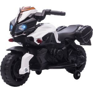 Homcom Moto Elettrica per Bambini 18-48 Mesi con Fari e Clacson, in PP e Metallo, 88.5x42.5x49 cm, Bianco