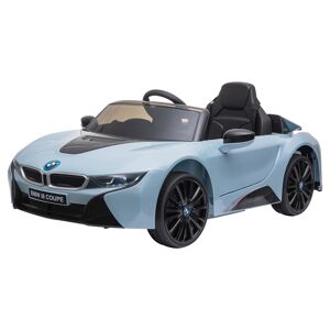 Homcom Macchina Elettrica per bambino Licensed BMW I8 Coupe con telecomando,batteria 6V,musica, Velocità 3km/h, per bambino 3-8 anni,blu