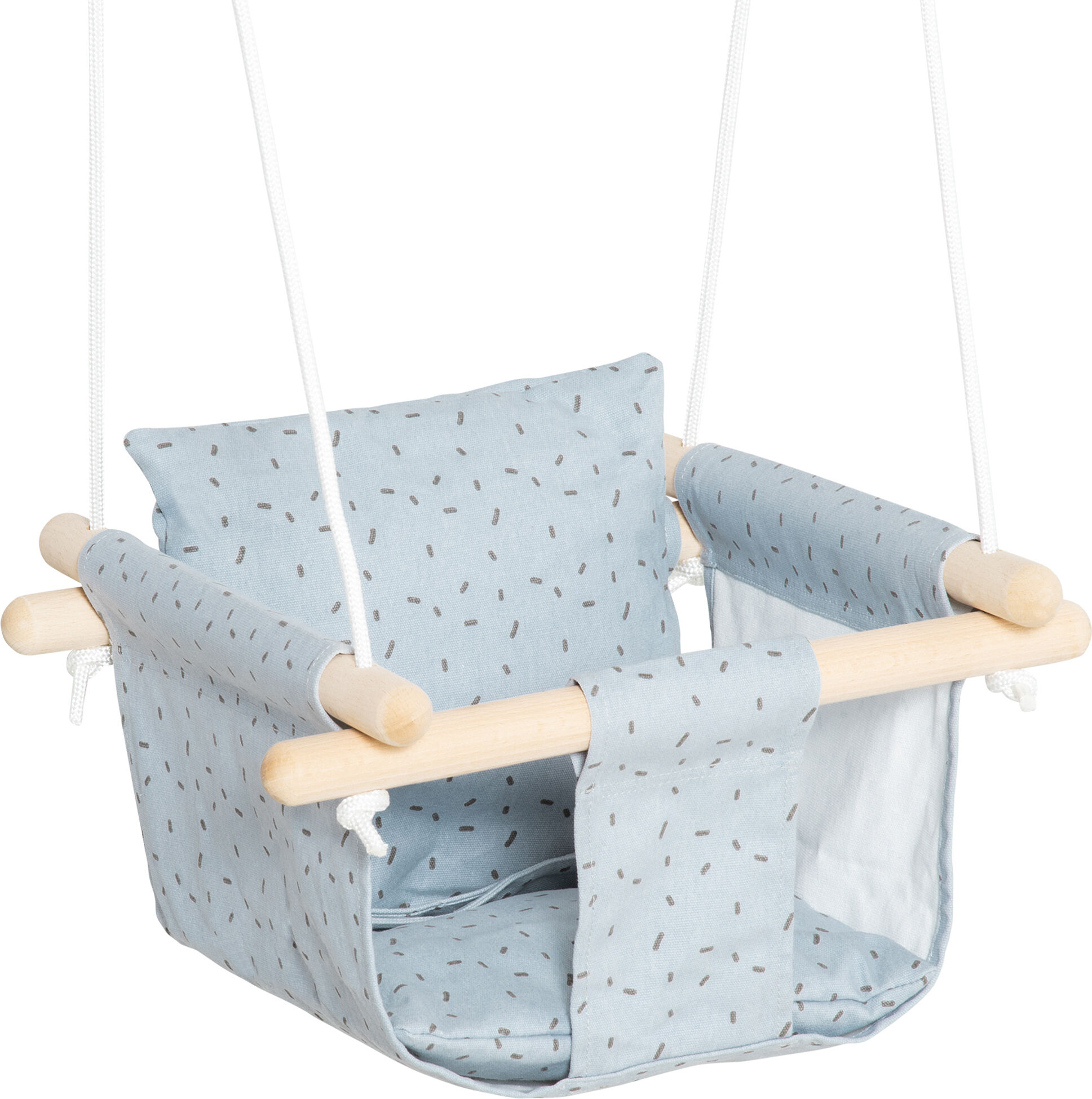 Outsunny Seggiolino Altalena per Bambini in Tessuto e Legno con Cuscino, per Casa e Giardino, 40x40x180cm Grigio