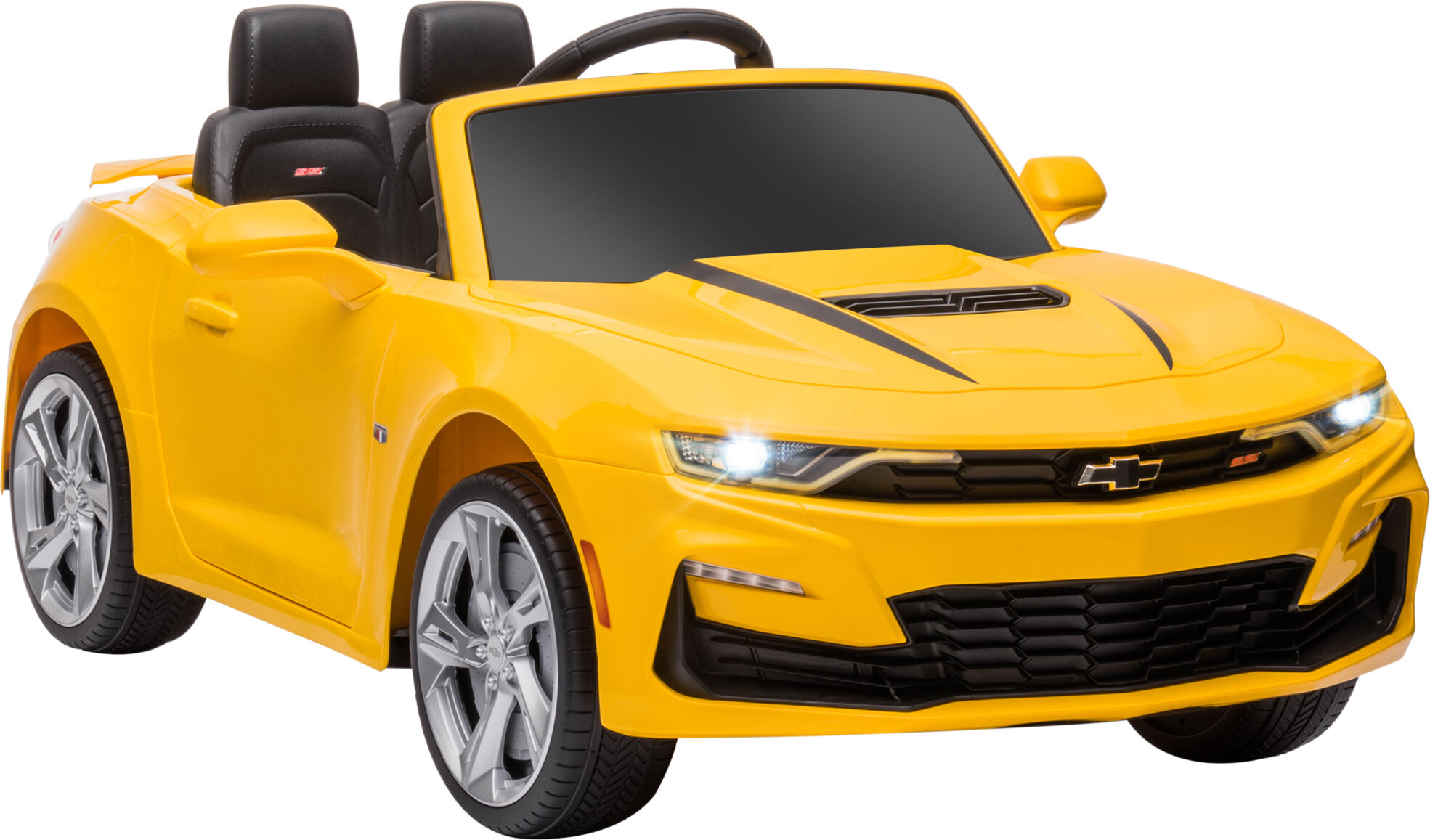 Homcom Macchina Elettrica per Bambini 12V Marchio Chevrolet Camaro con Telecomando, Giallo