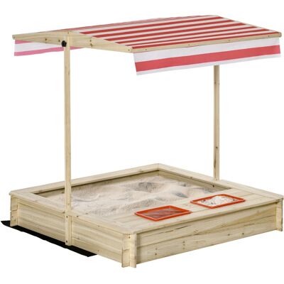 Outsunny Sabbiera per Bambini 3-8 Anni in Legno con Tettuccio Regolabile e Sedili, Gioco da Giardino con 2 Bacini Aosom Outsunny Sabbiera per Bambini 3-8 Anni in Legno con Tettuccio Regolabile e Sedili, Gioco da Giardino con 2 Bacini Aosom