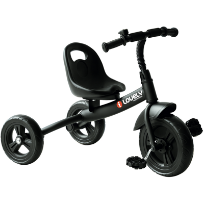 Homcom Triciclo in Metallo con Campanello, Parafango, Ruota Speciale, Bicicletta con Seggiolino Nero Aosom Homcom Triciclo in Metallo con Campanello, Parafango, Ruota Speciale, Bicicletta con Seggiolino Nero Aosom