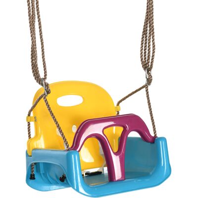 Outsunny Altalena Bambini 3 in 1 da Interno ed Esterno, Corda Regolabile e Cintura di Sicurezza, Età 9-36 Mesi, Blu Outsunny Altalena Bambini 3 in 1 da Interno ed Esterno, Corda Regolabile e Cintura di Sicurezza, Età 9-36 Mesi, Blu
