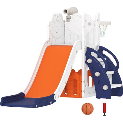 Aiyaplay Set Scivolo per Bambini 5 in 1 con Canestro, Scaletta, Telescopio e Contenitori, Età 1-3 Anni, Blu scuro Aosom Italy Aiyaplay Set Scivolo per Bambini 5 in 1 con Canestro, Scaletta, Telescopio e Contenitori, Età 1-3 Anni, Blu scuro Aosom Italy