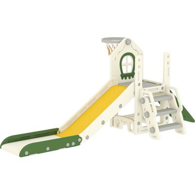 Aiyaplay Scivolo per Bambini 1-3 Anni con Arrampicata, Canestro, Spazio Portaoggetti e Gradini antiscivolo, Crema Aosom Italy Aiyaplay Scivolo per Bambini 1-3 Anni con Arrampicata, Canestro, Spazio Portaoggetti e Gradini antiscivolo, Crema Aosom Italy