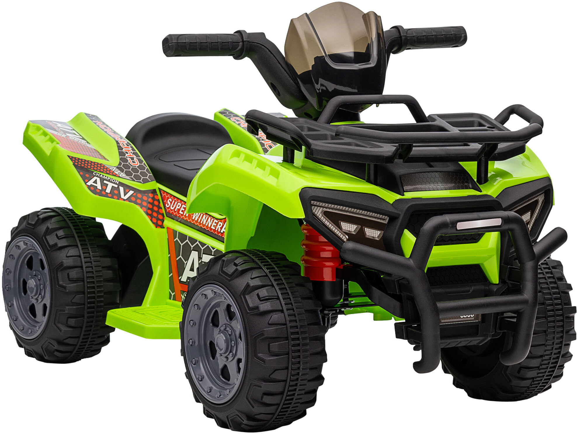 Homcom Quad Elettrico per Bambini con Batteria Ricaricabile 6V, Fari Funzionanti e Pulsante Acceleratore, Età 18-36 Mesi, 66x44x42cm, Verde