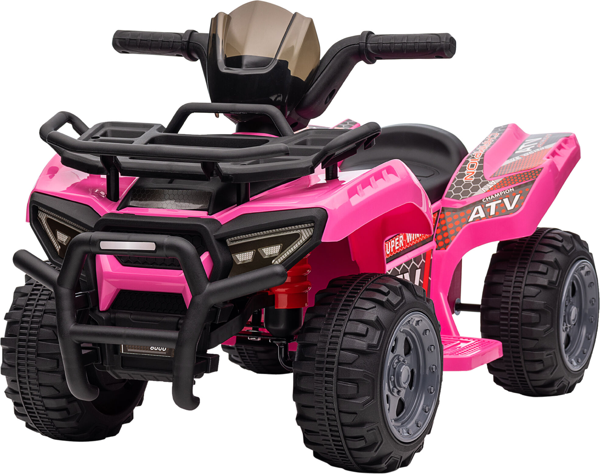 Homcom Quad Elettrico per Bambini 18-36 Mesi con Batteria Ricaricabile 6V, in Metallo e PP, 70x42x45 cm, Rosa