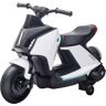 Homcom Moto Elettrica per Bambini 6V con Musica e Fari LED, Velocità 1.5-2.5km/h, Età 2-4 Anni, 80x39.5x51cm, Bianco