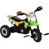 Homcom Triciclo per Bambini Stile Moto a Pedali con Luci e Suoni, 3 Ruote Larghe, Età 18-36 Mesi, 71x40x51cm, Verde