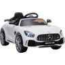 Homcom Macchinina per Bambini Elettrica Mercedes Benz con Telecomando, Luci e Suoni,batteria12V,Velocità 3-5km/h,Età 3-5 anni , Bianca