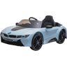 Homcom Macchina Elettrica per bambino Licensed BMW I8 Coupe con telecomando,batteria 6V,musica, Velocità 3km/h, per bambino 3-8 anni,blu