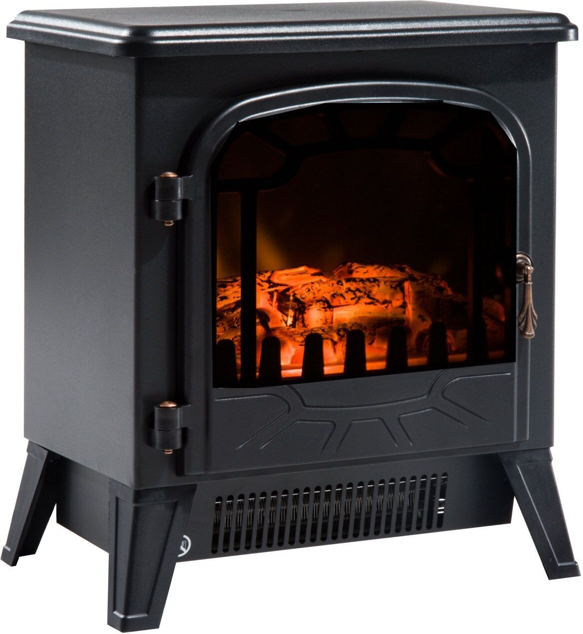 Homcom Camino Elettrico con Effetto Fiamma Regolabile Potenza 900W/1800W, 36 x 25.5 x 41.5cm, Nero