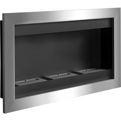 Homcom Camino a Bioetanolo da Parete con 3 Bruciatori in Acciaio Inox 1.5LT 110 x 63 x 16cm Homcom Camino a Bioetanolo da Parete con 3 Bruciatori in Acciaio Inox 1.5LT 110 x 63 x 16cm