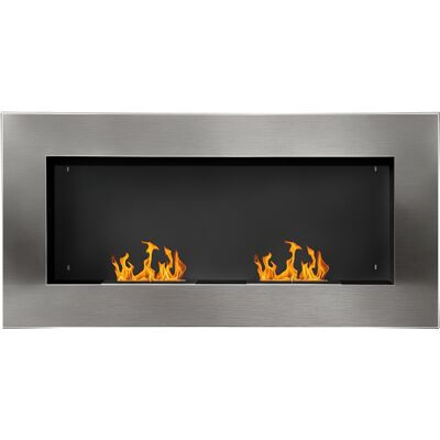 Homcom Camino Moderno a Bioetanolo da Parete con 2 Bruciatori e gancio Realizzato in Acciaio Inox, 1.5LT 110 x 54 x 14cm Aosom Italy Homcom Camino Moderno a Bioetanolo da Parete con 2 Bruciatori e gancio Realizzato in Acciaio Inox, 1.5LT 110 x 54 x 14cm Aosom Italy