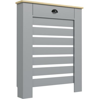 Homcom Copritermosifone in MDF a Doghe, Copricalorifero a Griglia con Cassetto, 78x19x95.5 cm, Grigio Aosom Italy Homcom Copritermosifone in MDF a Doghe, Copricalorifero a Griglia con Cassetto, 78x19x95.5 cm, Grigio Aosom Italy