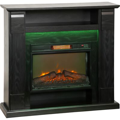 Homcom Camino Elettrico 1800W Regolabile con Fiamma 3D, Ripiano, Timer e Telecomando, 105x27x97 cm, Nero Aosom Italy Homcom Camino Elettrico 1800W Regolabile con Fiamma 3D, Ripiano, Timer e Telecomando, 105x27x97 cm, Nero Aosom Italy