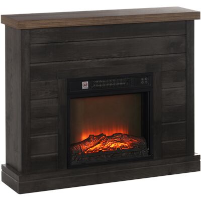 Homcom Camino Elettrico 1800W con Effetto Fiamma e Telecomando, in Legno, Metallo e Vetro, 96.5x22x81.7 cm, Grigio Scuro Aosom Italy Homcom Camino Elettrico 1800W con Effetto Fiamma e Telecomando, in Legno, Metallo e Vetro, 96.5x22x81.7 cm, Grigio Scuro Aosom Italy