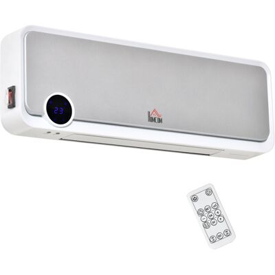 Homcom Riscaldatore Elettrico da Parete a 3 Modalità con Timer 12h, in PP e PA, 56x18.5x11.7 cm, Bianco e Argento Homcom Riscaldatore Elettrico da Parete a 3 Modalità con Timer 12h, in PP e PA, 56x18.5x11.7 cm, Bianco e Argento