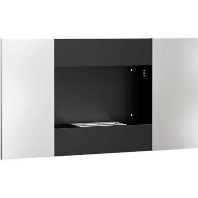 HOMCOM Camino a bioetanolo da parete - 0.9L, Argento/Nero, 100x15x54cm HOMCOM Camino a bioetanolo da parete - 0.9L, Argento/Nero, 100x15x54cm