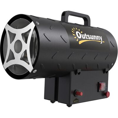 Outsunny Riscaldatore Industriale a Propano Portatile 15kW con Accensione Piezoelettrica, Nero Aosom Italy Outsunny Riscaldatore Industriale a Propano Portatile 15kW con Accensione Piezoelettrica, Nero Aosom Italy