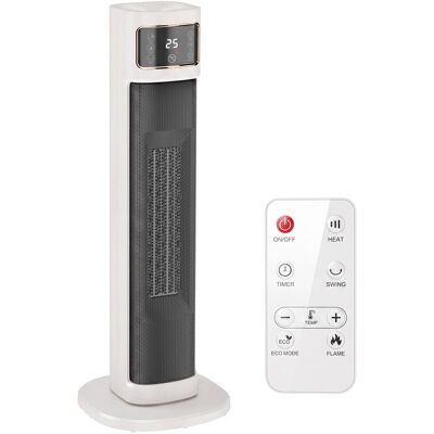 Homcom Riscaldatore Elettrico in Ceramica con Termostato Regolabile, 4 Modalità, Pannello Touch, Telecomando, Bianco Aosom Italy Homcom Riscaldatore Elettrico in Ceramica con Termostato Regolabile, 4 Modalità, Pannello Touch, Telecomando, Bianco Aosom Italy