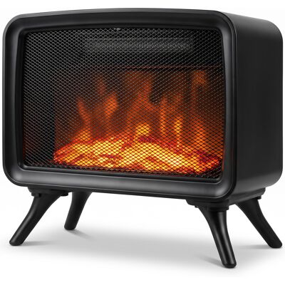 Homcom Caminetto Elettrico da Tavolo 800W/1600W con Base Rimovibile, Effetto Fiamma LED, 25㎡, Nero Aosom Italy Homcom Caminetto Elettrico da Tavolo 800W/1600W con Base Rimovibile, Effetto Fiamma LED, 25㎡, Nero Aosom Italy
