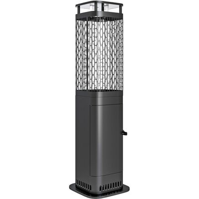 Outsunny Stufa a Pellet da Esterno Potenza 6.86Kw con Base Antiscivolo, Tubo in Vetro e Rete in Metallo, Nero Aosom Italy Outsunny Stufa a Pellet da Esterno Potenza 6.86Kw con Base Antiscivolo, Tubo in Vetro e Rete in Metallo, Nero Aosom Italy