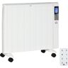 Homcom Stufetta Elettrica Portatile da 1000/2000W con Timer e Impostazioni di Calore per Stanze max 15 m², 75x31x66.5 cm, Bianco