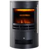 Homcom Camino Elettrico da Terra Potenza 900W/2000W con Effetto Fiamma 41 × 41 × 64.5cm Nero