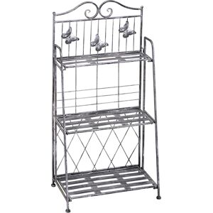 Outsunny Scaffale Fioriera 3 Ripiani Pieghevole da Giardino Balcone, Metallo, Argento, 44x25x96 cm