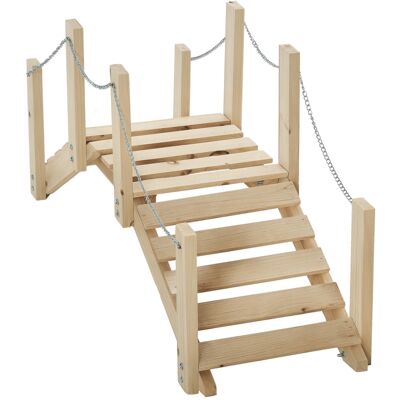 Outsunny Ponte Ponticello da Giardino in Legno per Laghetto con Passerella ad Arco, Impermeabile per Esterni, 100x32x48cm Outsunny Ponte Ponticello da Giardino in Legno per Laghetto con Passerella ad Arco, Impermeabile per Esterni, 100x32x48cm