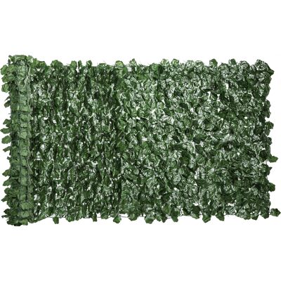 Outsunny Rotolo di Siepe Finta per Balcone e Giardino in PE con Foglie di Edera, 300x100 cm, Verde Scuro Aosom Italy Outsunny Rotolo di Siepe Finta per Balcone e Giardino in PE con Foglie di Edera, 300x100 cm, Verde Scuro Aosom Italy