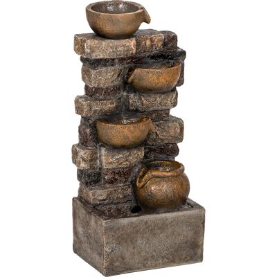 Outsunny Fontana a cascata 5 livelli per giardino con illuminazione LED effetto pietra, pompa regolabile 31 x 25,5 x 72 cm Aosom Italy Outsunny Fontana a cascata 5 livelli per giardino con illuminazione LED effetto pietra, pompa regolabile 31 x 25,5 x 72 cm Aosom Italy