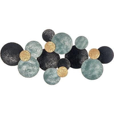 HOMCOM Arte da Parete in Metallo Blu, Oro, Nero - Decorazione, 133x66cm HOMCOM Arte da Parete in Metallo Blu, Oro, Nero - Decorazione, 133x66cm