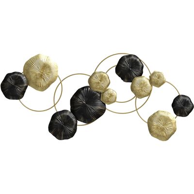 Homcom Decorazione da Parete in Metallo a Forma di Foglia, 84x35 cm, Oro e Nero Aosom Italy Homcom Decorazione da Parete in Metallo a Forma di Foglia, 84x35 cm, Oro e Nero Aosom Italy