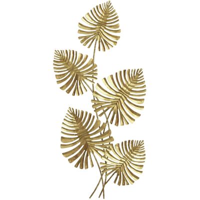 Homcom Wall Art a 5 Foglie di Monstera in Metallo Dorato con Accessori per Montaggio Inclusi, 83x2.5x39 cm Aosom Italy Homcom Wall Art a 5 Foglie di Monstera in Metallo Dorato con Accessori per Montaggio Inclusi, 83x2.5x39 cm Aosom Italy
