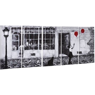 Homcom Stampe su tela con bambina in pino - Set di 5 pezzi - Decorazione casa e ufficio Homcom Stampe su tela con bambina in pino - Set di 5 pezzi - Decorazione casa e ufficio