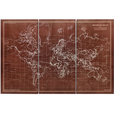 Homcom Quadri su Tela Trittici Mappa del Mondo Vintage con Cornice in Legno 120x60 cm Marrone Aosom Italy Homcom Quadri su Tela Trittici Mappa del Mondo Vintage con Cornice in Legno 120x60 cm Marrone Aosom Italy