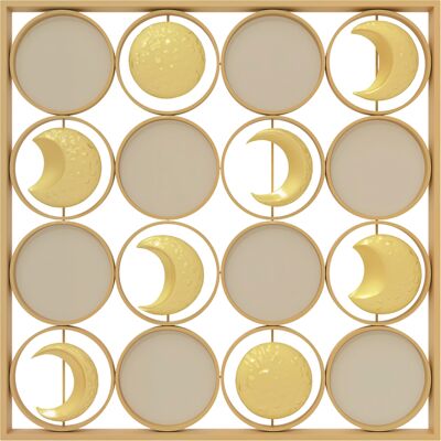 Homcom Decorazione da Parete in Metallo Fasi Lunari Multidirezionale con 16 Dischi Dorato Aosom Italy Homcom Decorazione da Parete in Metallo Fasi Lunari Multidirezionale con 16 Dischi Dorato Aosom Italy