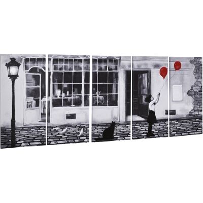 Homcom Stampe su tela con bambina in pino - Set di 5 pezzi - Decorazione casa e ufficio Homcom Stampe su tela con bambina in pino - Set di 5 pezzi - Decorazione casa e ufficio