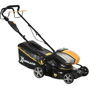 Durhand Tagliaerba Elettrico a Batteria, Motore 800W, Tosaerba con Larghezza di Taglio 42cm e Sacco di Raccolta da 45L