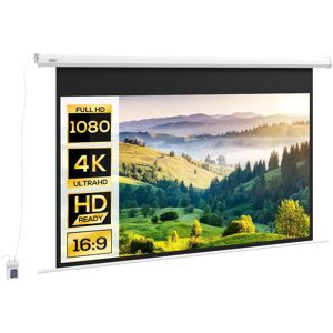 Homcom Schermo per Proiettore Motorizzato 84 Pollici 16:9 con Telecomando per Home Cinema Dimensioni 215x8x140cm Colore Bianco Aosom Homcom Schermo per Proiettore Motorizzato 84 Pollici 16:9 con Telecomando per Home Cinema Dimensioni 215x8x140cm Colore Bianco Aosom