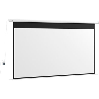 Homcom Telo per Proiettore 120" 16:9 Motorizzato con Telecomando, Fissaggio a Muro e Soffitto, Bianco Aosom Italy Homcom Telo per Proiettore 120" 16:9 Motorizzato con Telecomando, Fissaggio a Muro e Soffitto, Bianco Aosom Italy